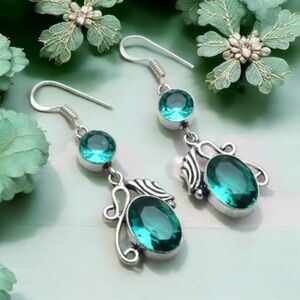 Apatite Handcrafted Dangle Earrings 925 Silver
